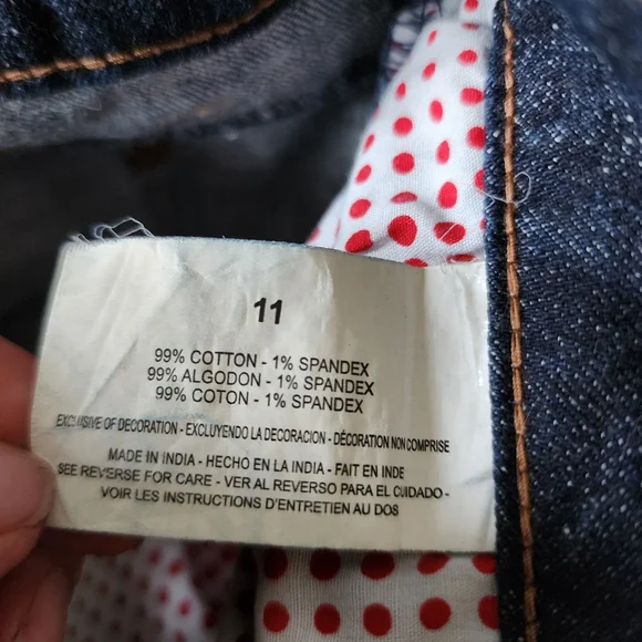 GLO JEANS FLARE Dark Wash Denim Blue Jeans Small Bell Bottom Flare Jeans Size 11 - Picture 14 of 14